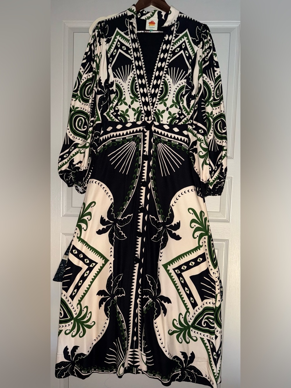 FARM Rio Black Scarf Maxi Dress Medium - Picture 7 of 8